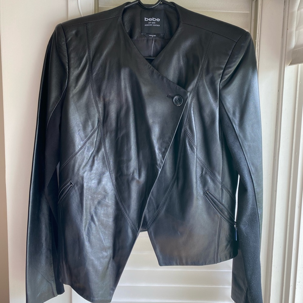 bebe genuine leather jacket